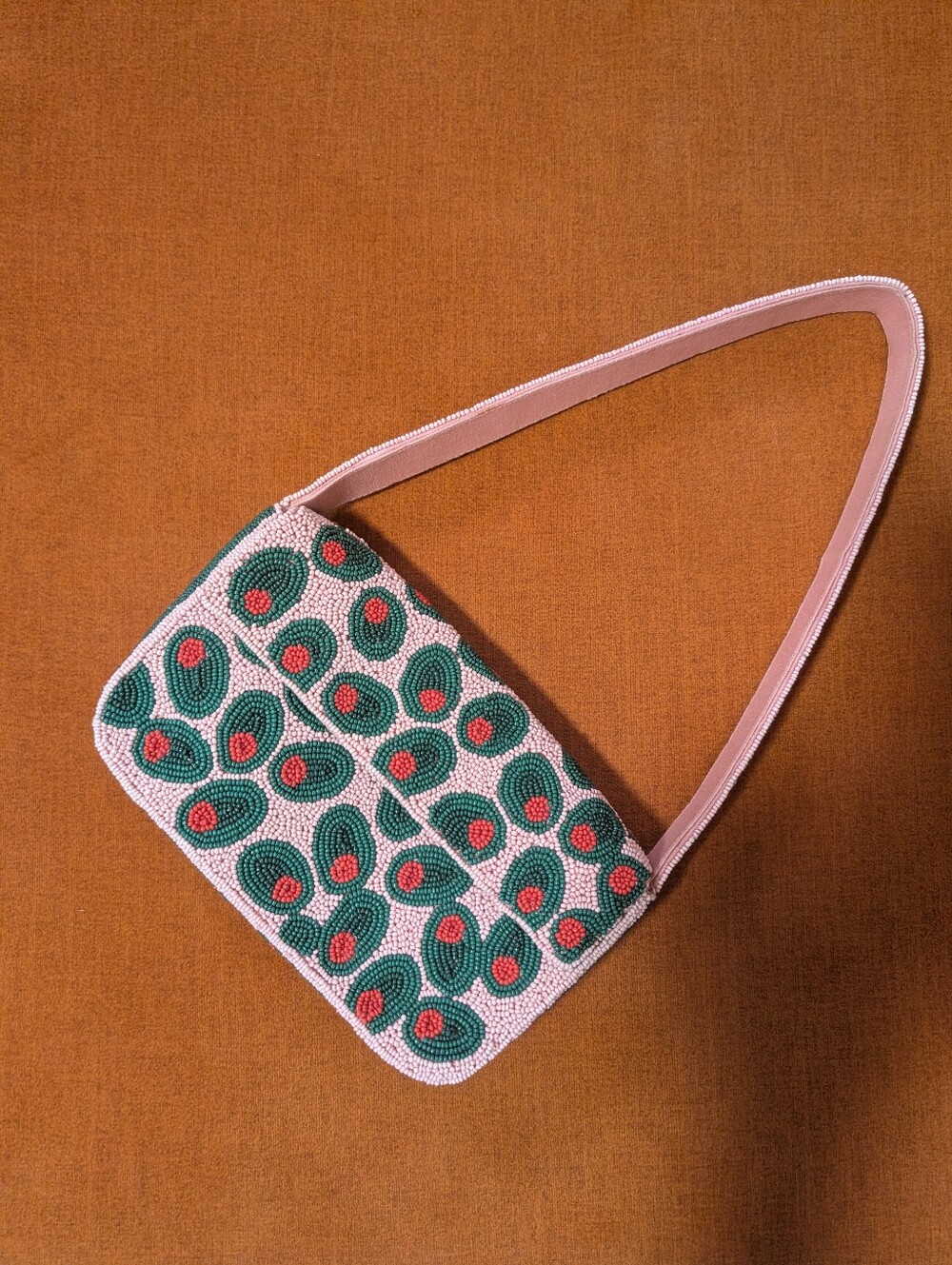 Anthropologie Fiona Beaded Olive Bag
